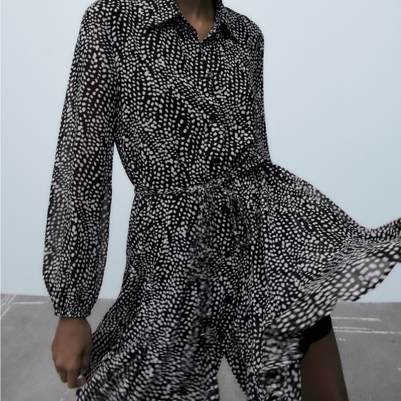 New Zara Printed Flowy Short Dress - 4786/271 - Picture 11 of 16